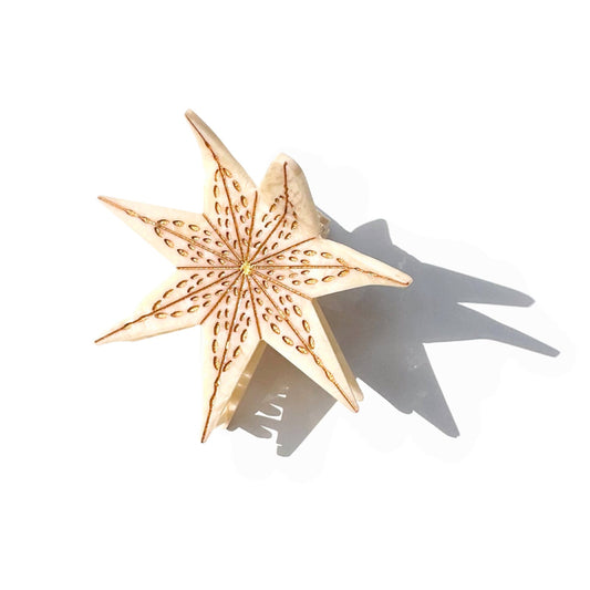 Hand-painted Holiday Star Lantern Claw Hair Clip