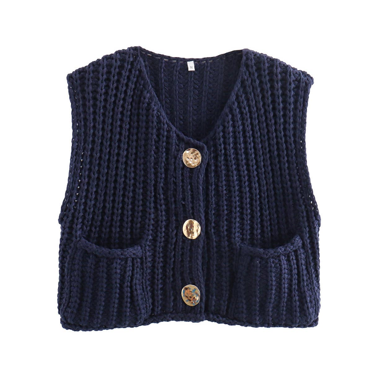 Hailey Navy Sweater Vest Cardigan