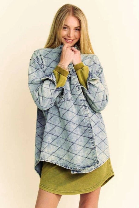 Quilted Denim Shacket