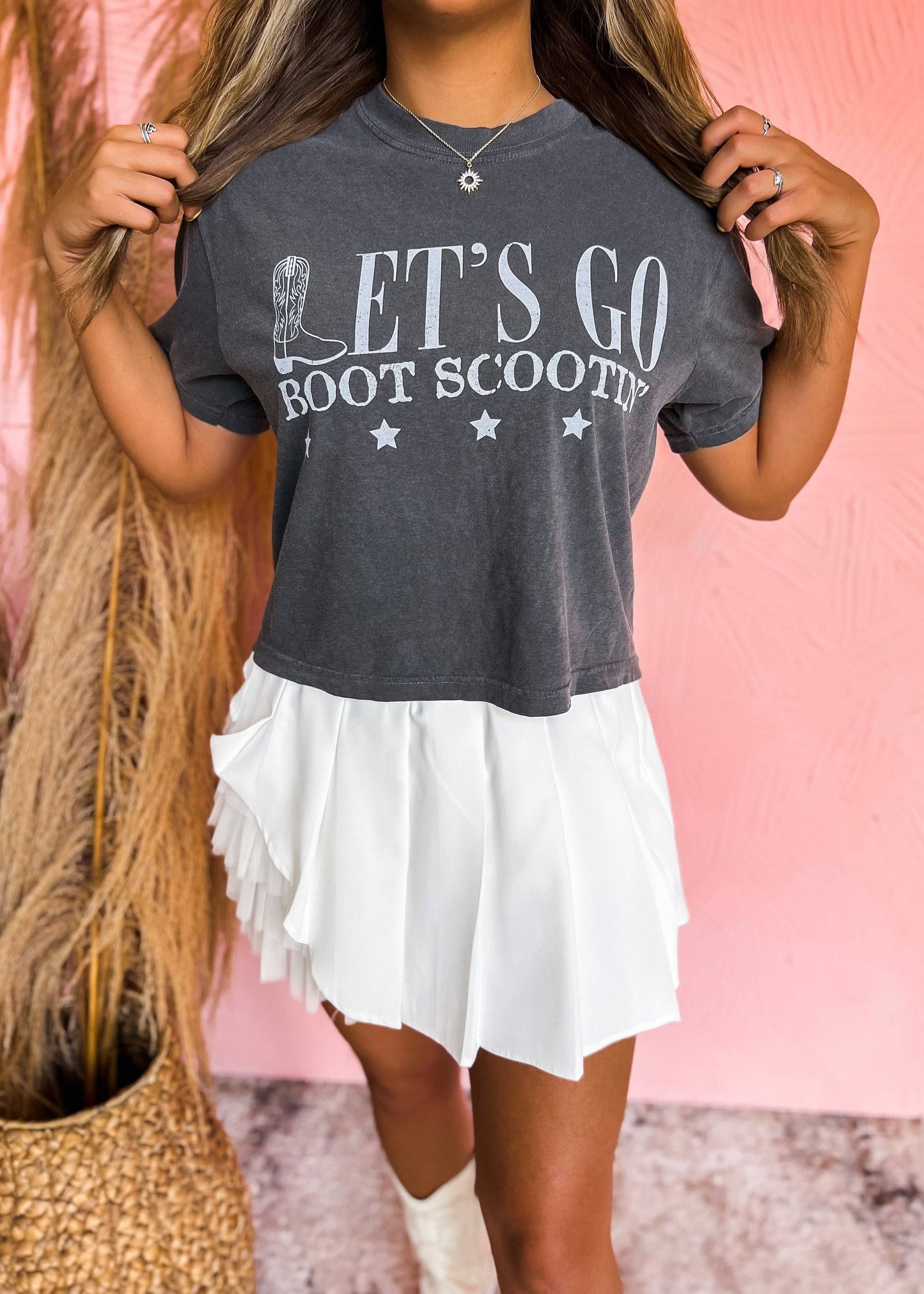 Let's Go Boot Scootin' Cropped Tee