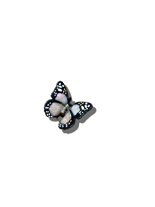 Hand-painted Mini Monarch Claw Hair Clip | Eco-Friendly: White