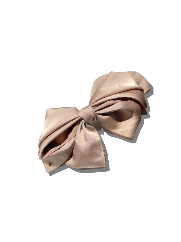 Handmade Satin Bow Hair Clip | Holiday Accessories: Pink