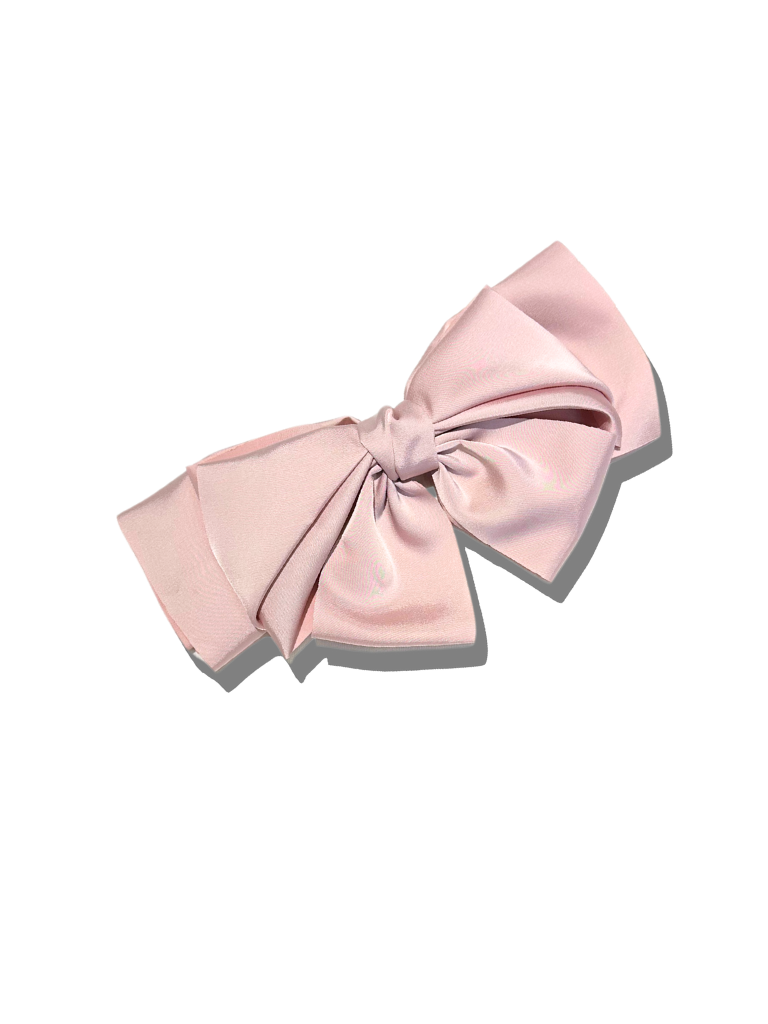 Handmade Satin Bow Hair Clip | Holiday Accessories: Pink