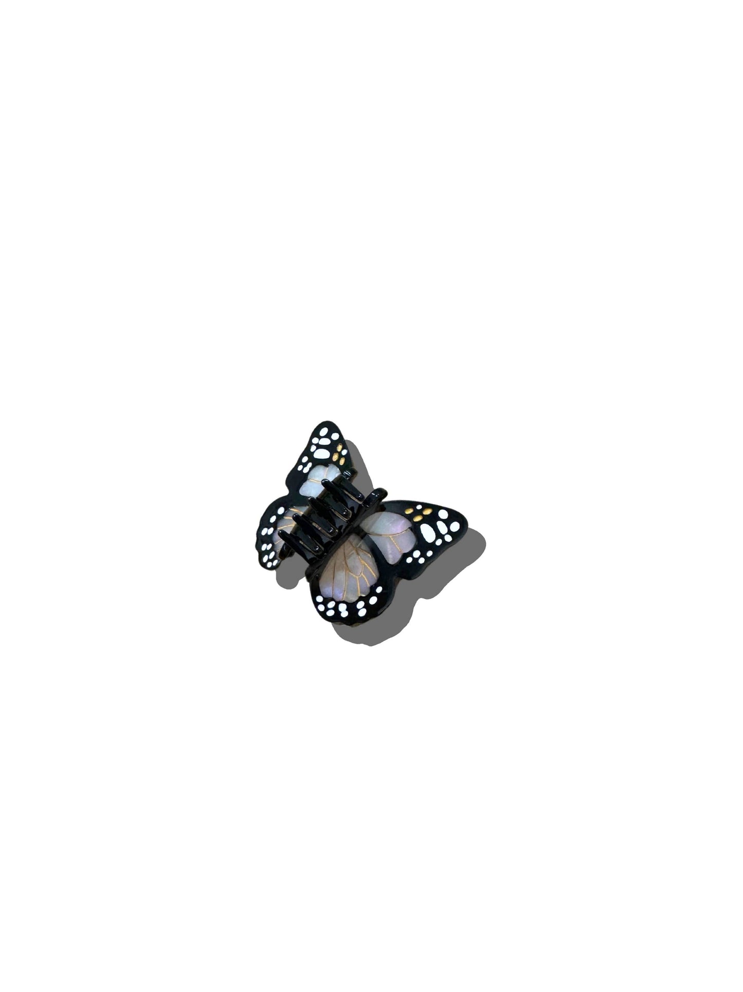 Hand-painted Mini Monarch Claw Hair Clip | Eco-Friendly: White