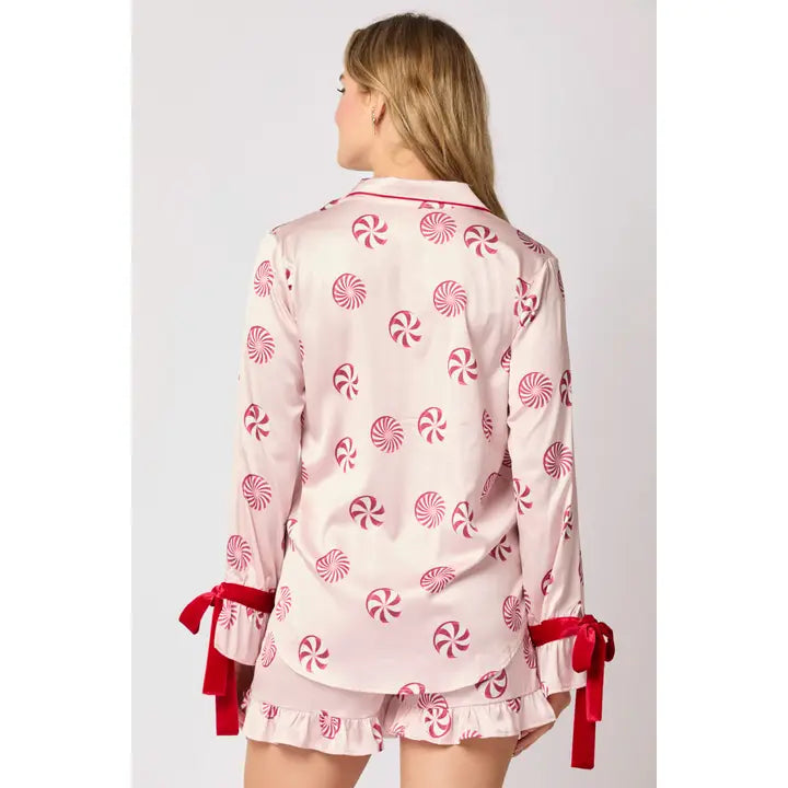 Peppermint Swirls Satin Pjs