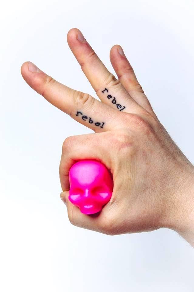 Pink Skull Lip Balm 100% Natural: Hot Pink / Mint