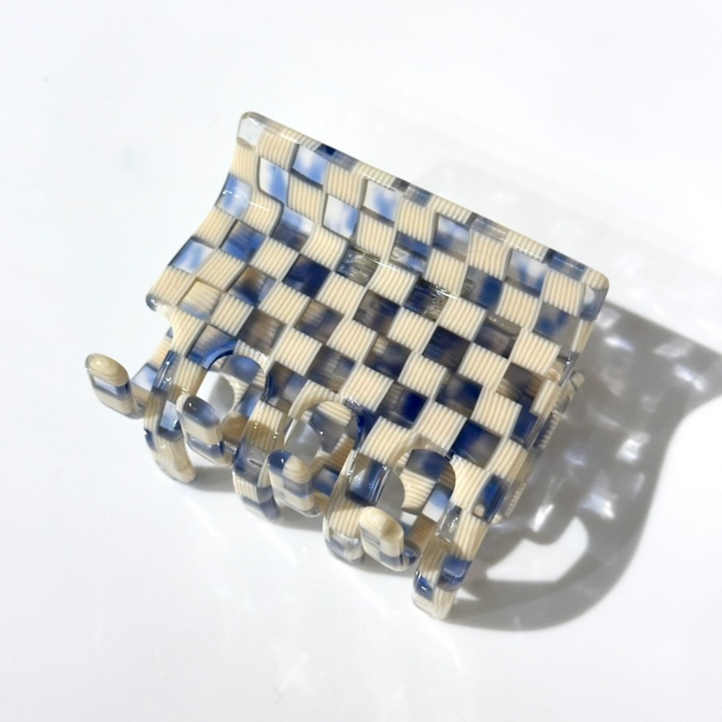 Chunky Claw Clip | Eco-Friendly: Blue Check