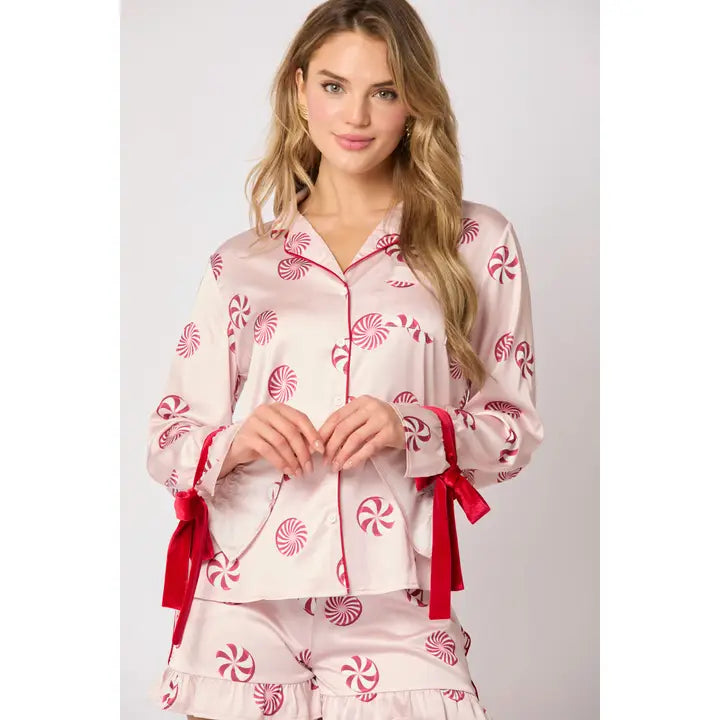 Peppermint Swirls Satin Pjs