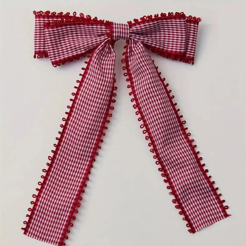 Emma Gingham Bow Barrette