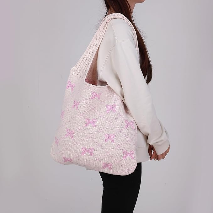 Knit Bow Tote Bag