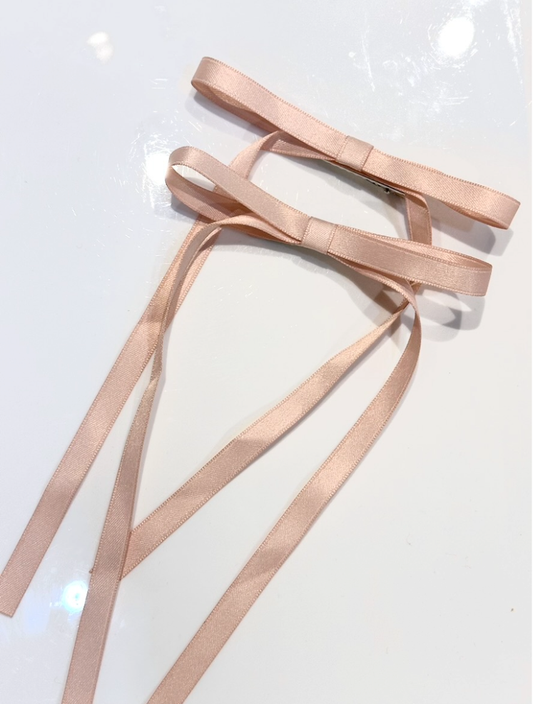 Petite Bow Barrette Set-Pink