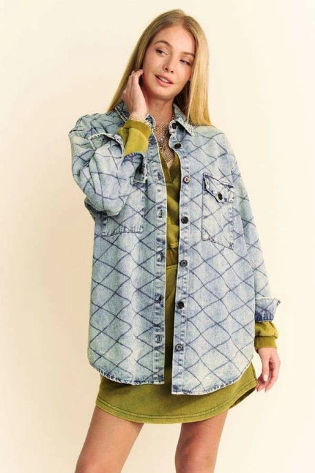 Quilted Denim Shacket