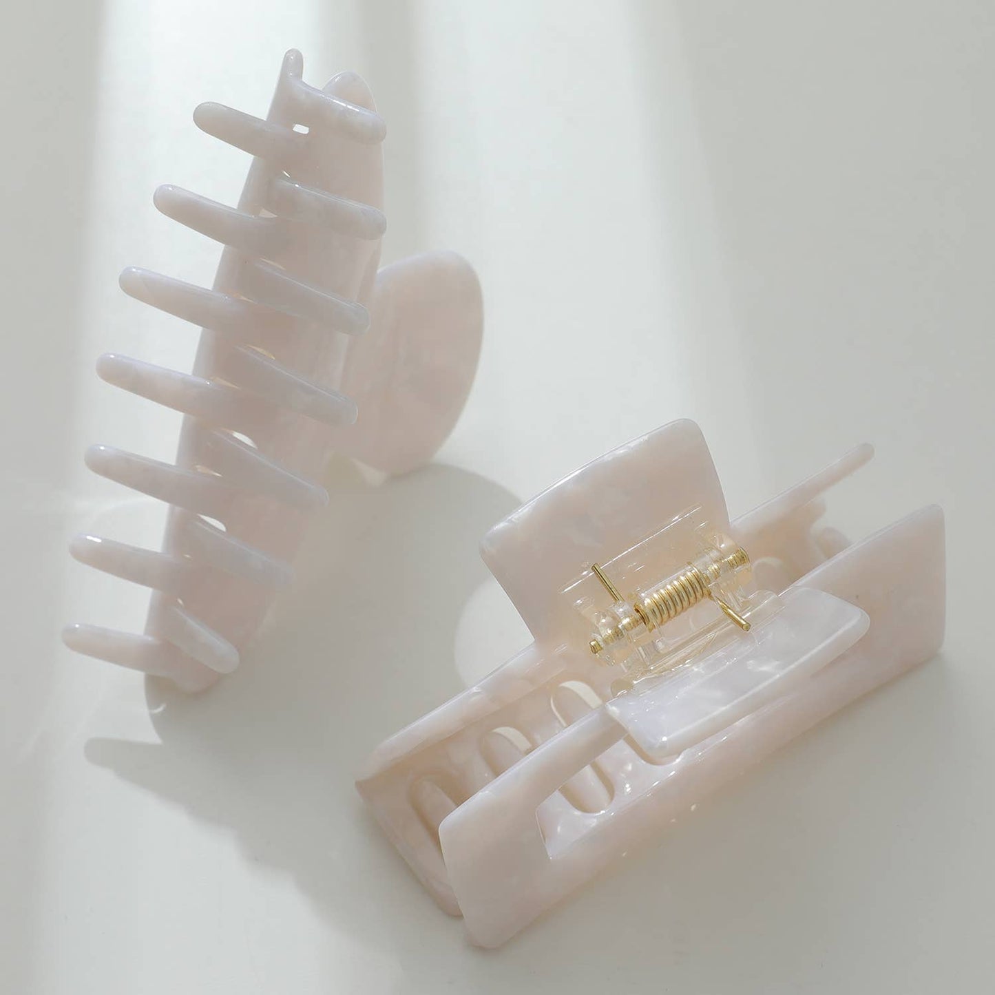 Ivory Marble Claw Clips