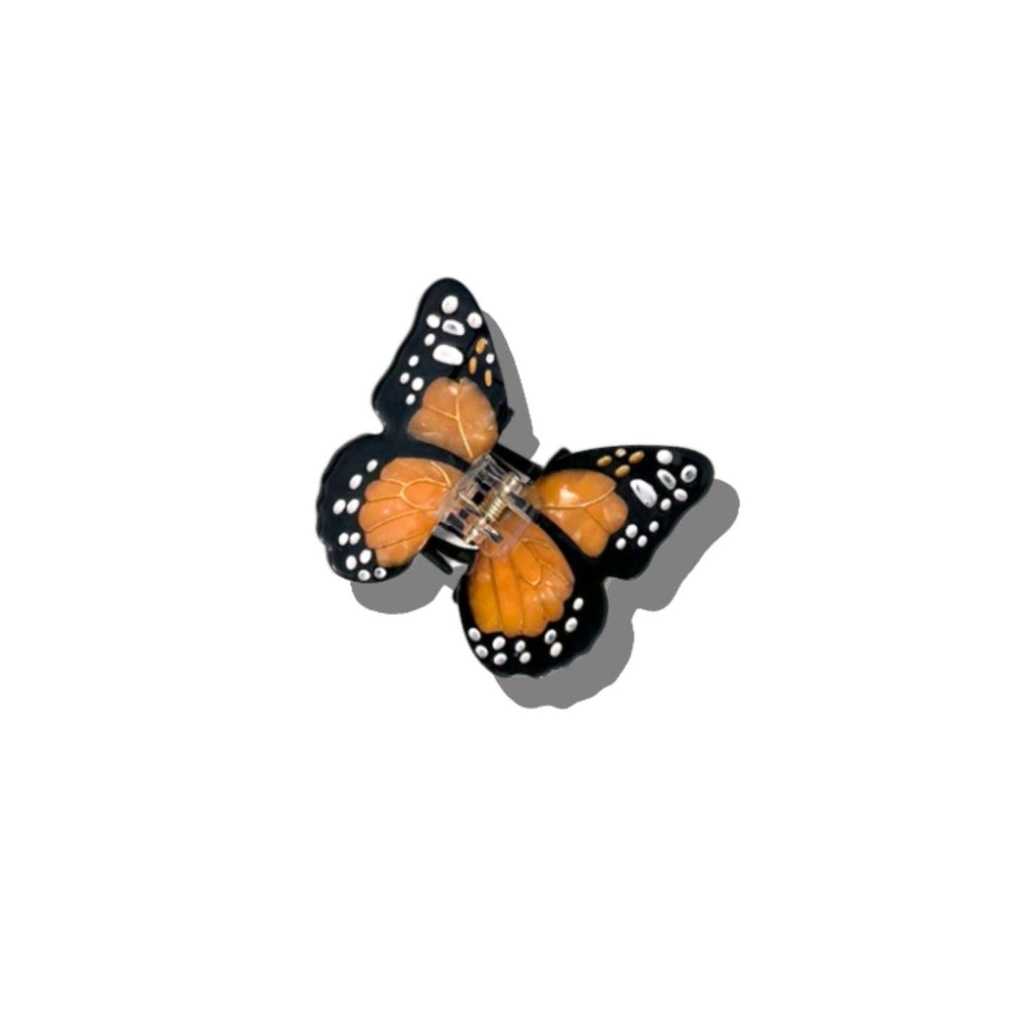 Hand-painted Mini Monarch Claw Hair Clip | Eco-Friendly: Orange