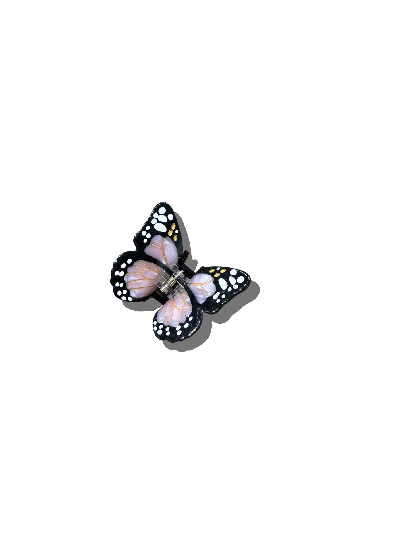 Hand-painted Mini Monarch Claw Hair Clip | Eco-Friendly: White