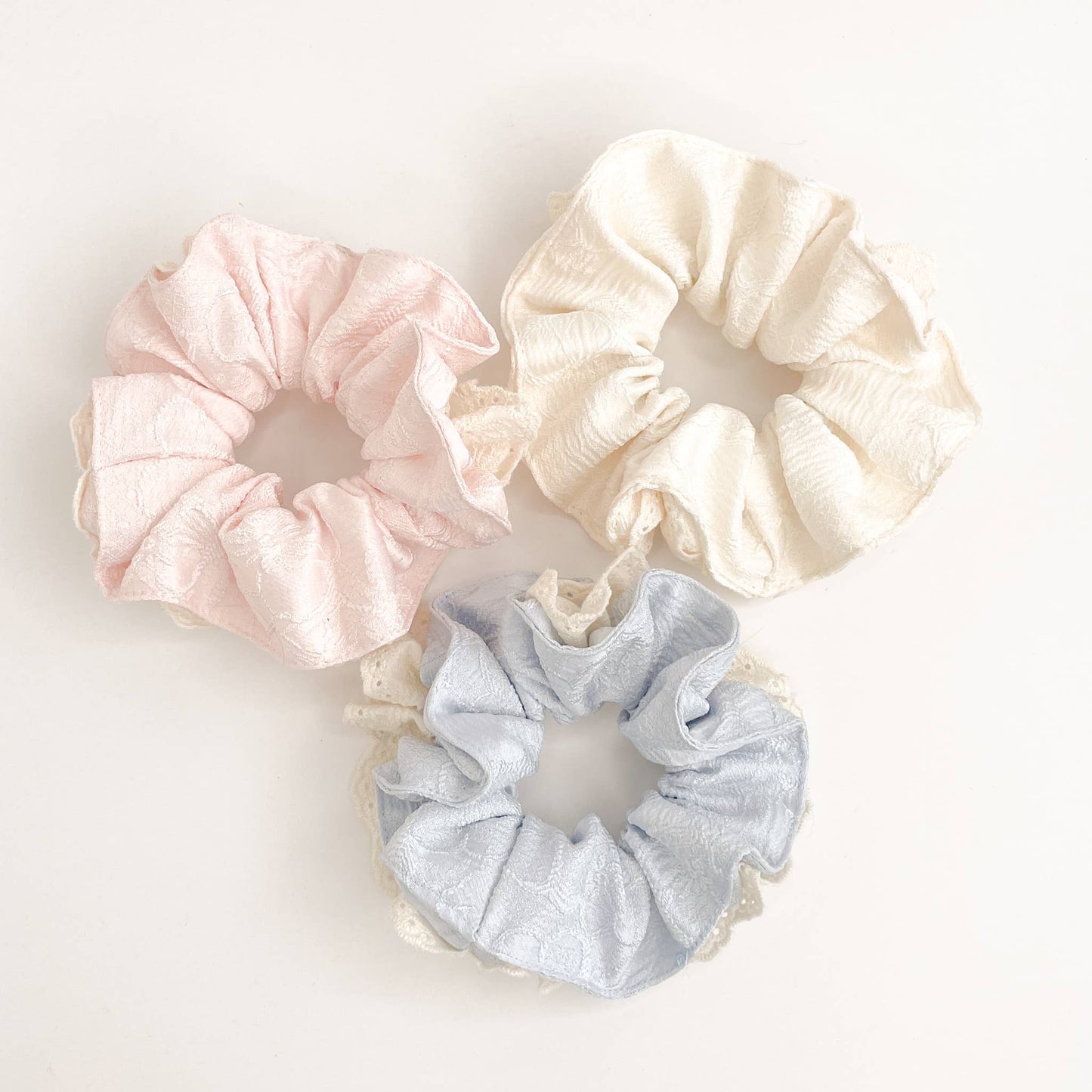 Sweetheart Eyelet/Embossed Mega Scrunchies