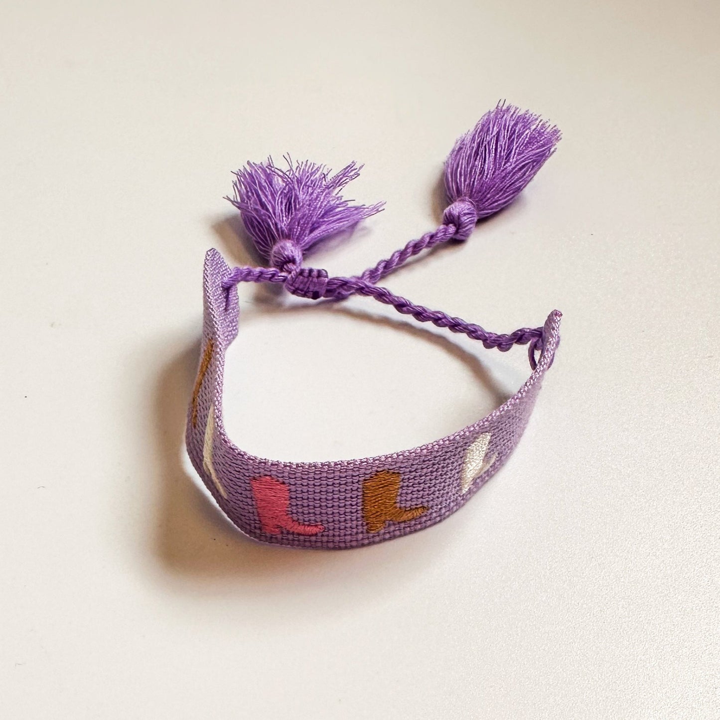 Cowgirl Boot Embroidered Bracelet