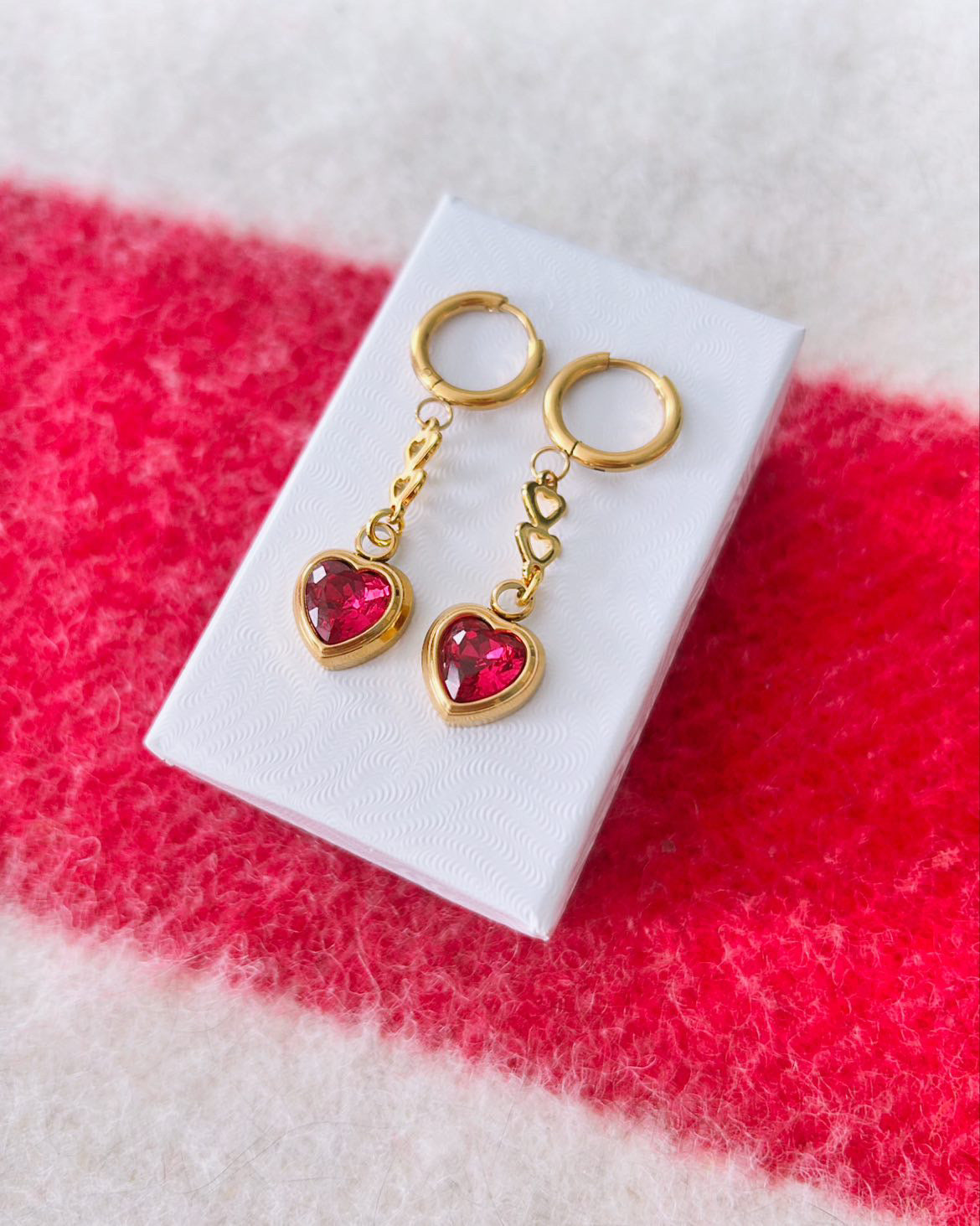 Crystal Heart Dangle Earring