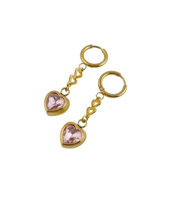 Crystal Heart Dangle Earring