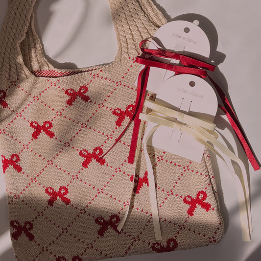 Knit Bow Tote Bag