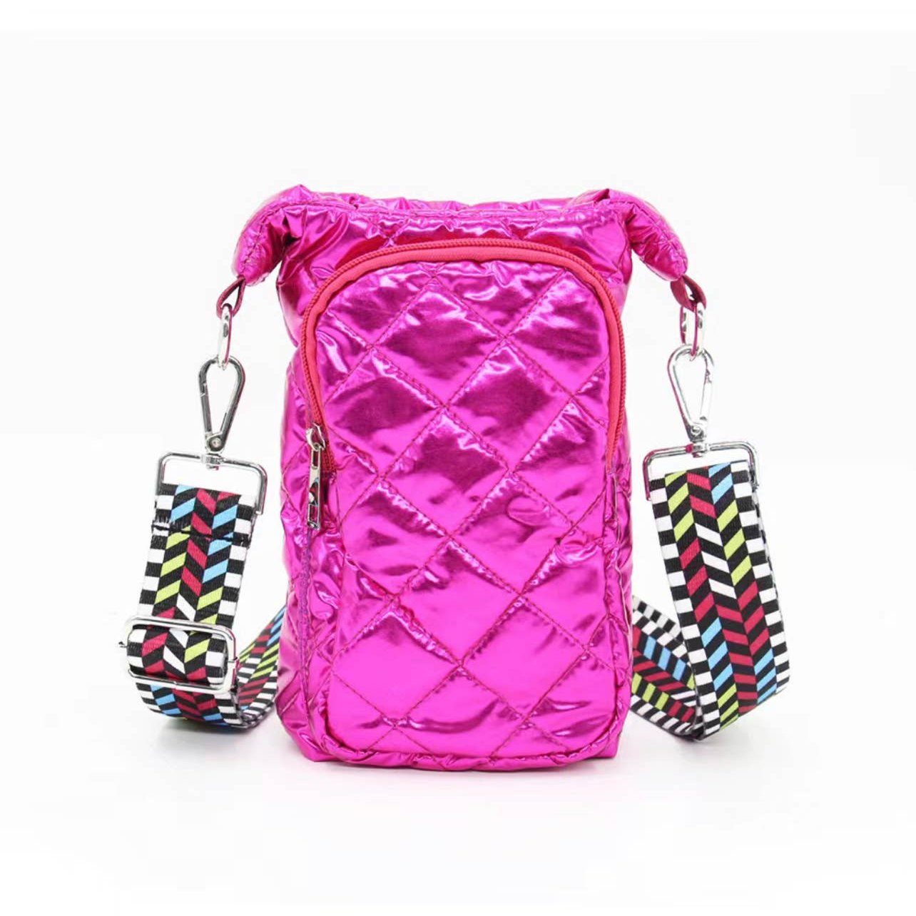 Magenta Pink Water Bottle Bag Crossbody Hydro Puffer Tote