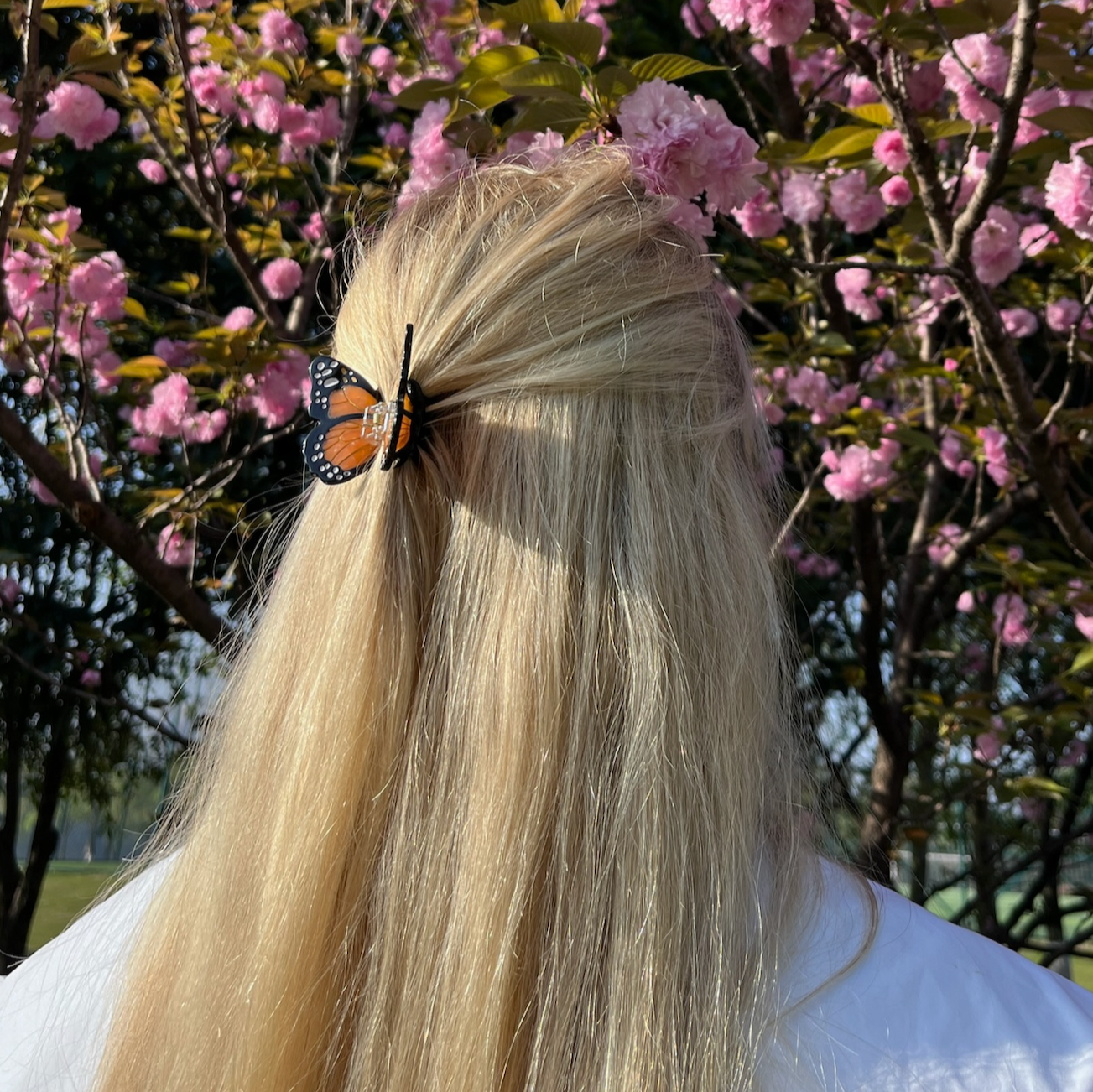 Hand-painted Mini Monarch Claw Hair Clip | Eco-Friendly: Orange