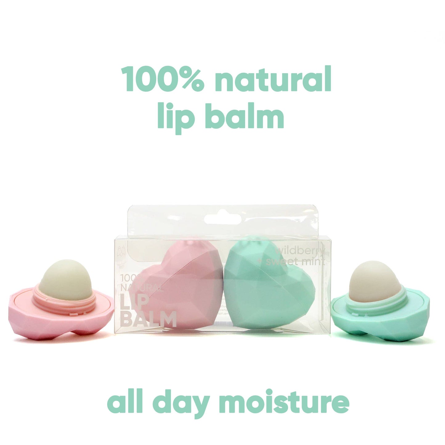 2 Pack Heart Lip 100 % Natural