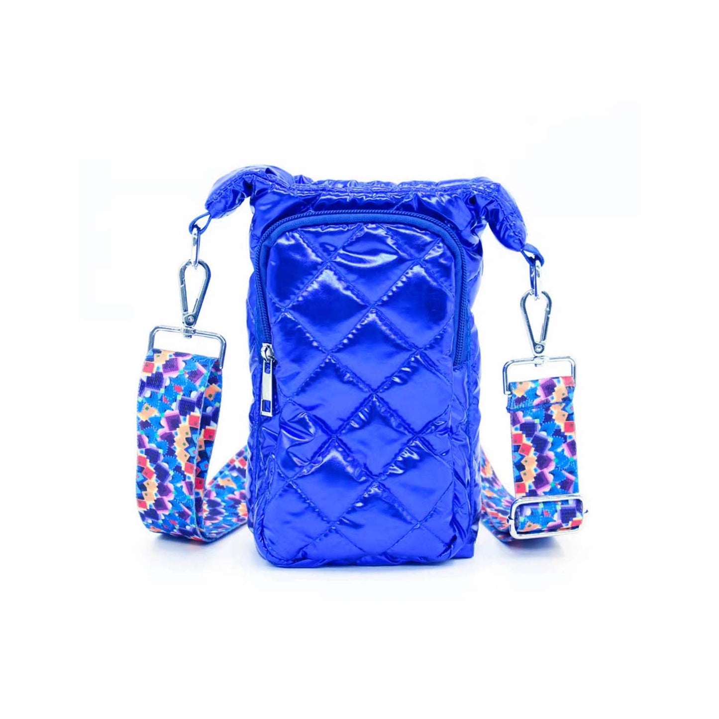 Indigo Blue Water Bottle Bag Crossbody Hydro Puffer Tote