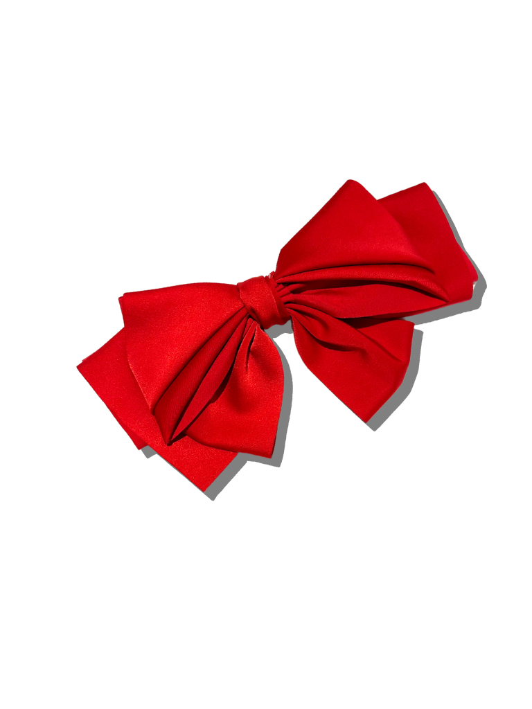 Handmade Satin Bow Hair Clip | Holiday Accessories: Pink