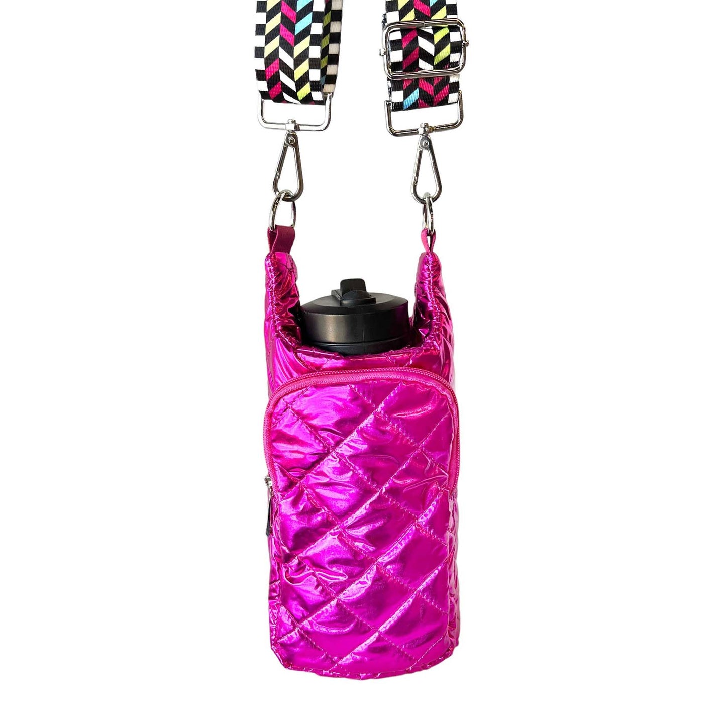 Magenta Pink Water Bottle Bag Crossbody Hydro Puffer Tote