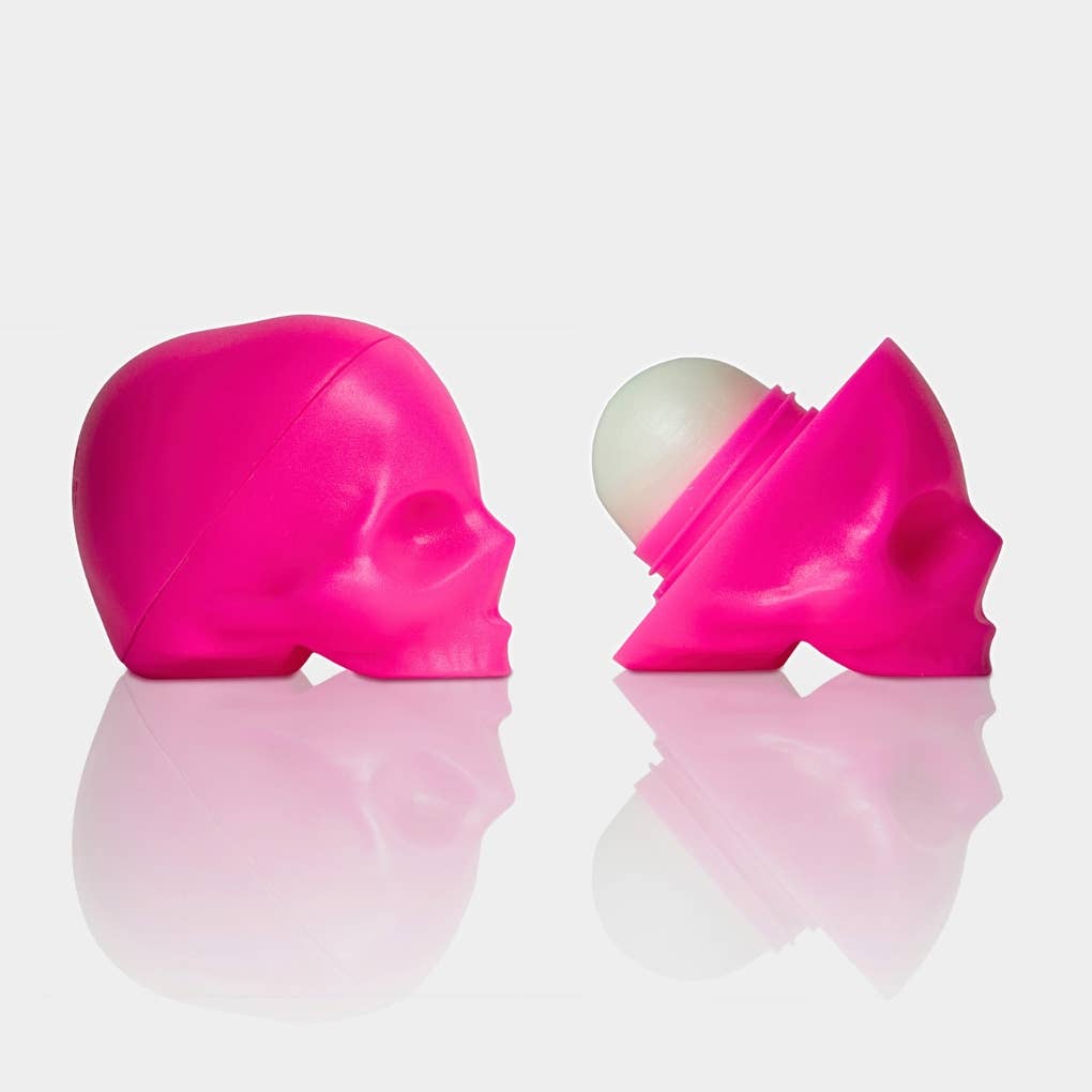 Pink Skull Lip Balm 100% Natural: Hot Pink / Mint