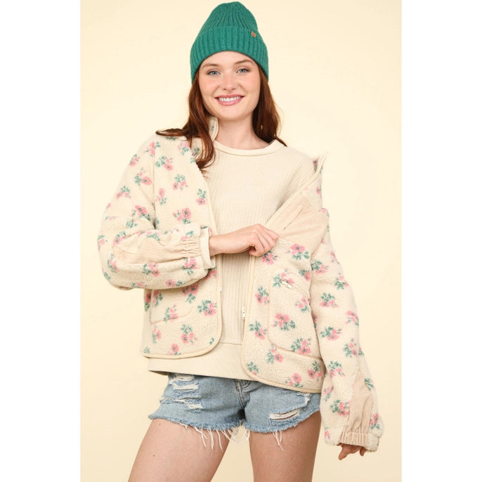 Zoe Floral Fleece Zip Up