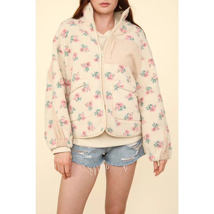 Zoe Floral Fleece Zip Up