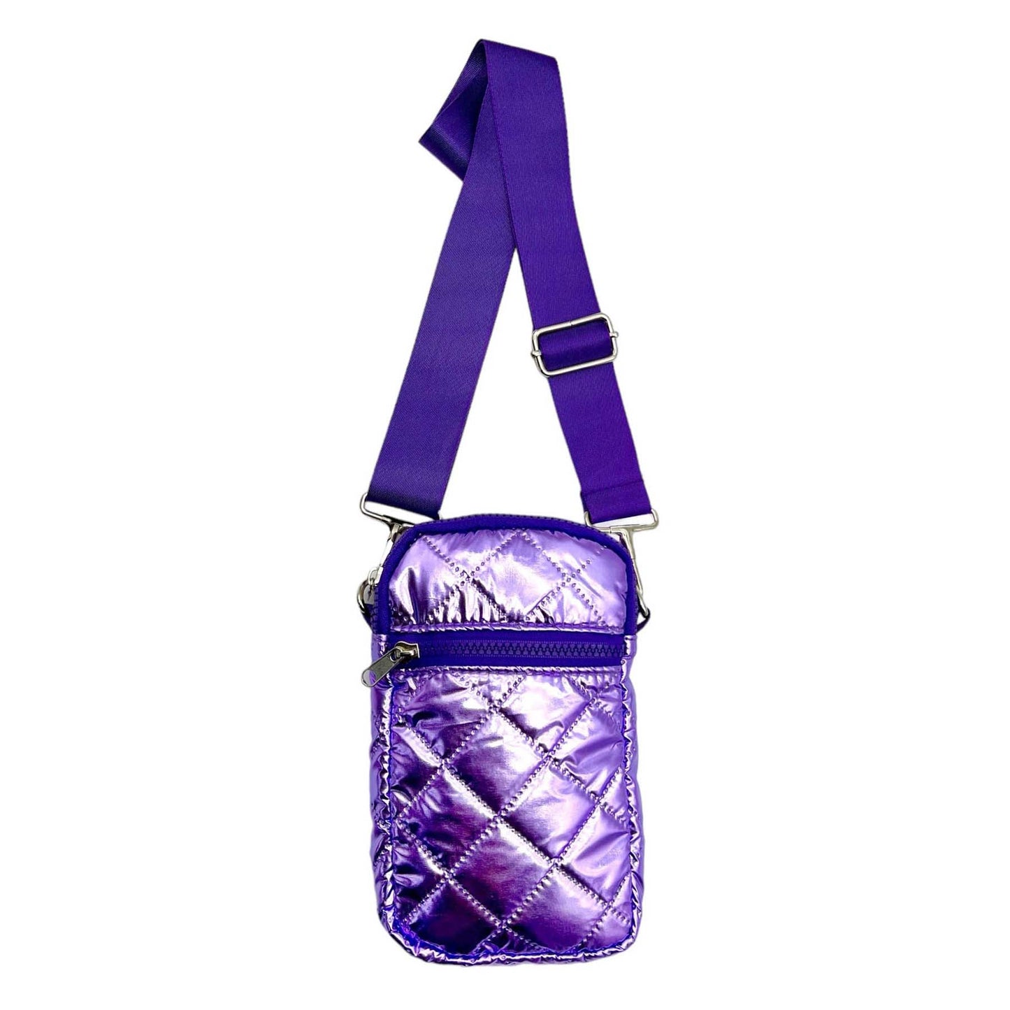 Purple Puffer Messenger Cross Body Bag